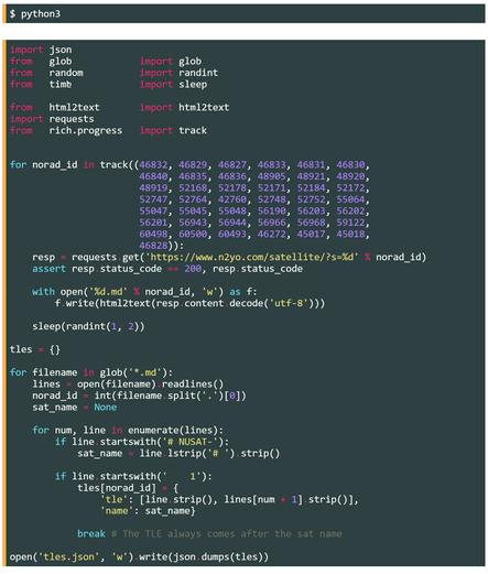screen shot - example of python code in the article