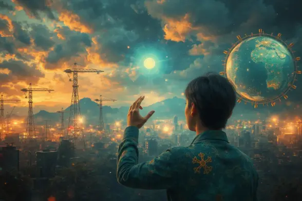 Prompt:  Human curiosity, creativity, sustainable energy, innovation, solar technologies, carbon footprint, bots, in-depth analysis, economic feasibility, multiple facets, insights, informative, well-rounded, improvement, comprehensive view, potential impact, AI assistant, encouragement, commendation. ,  HD, sharp focus, stunningly beautiful, hyper-detailed, dreamscape, surreal, ethereal, dreamy, mysterious, fantasy, highly detailed

Negative prompt: realistic, concrete, ordinary, mundane, extra eyes, bad eyes, ugly eyes, imperfect eyes, deformed pupils, deformed iris, cross-eyed, poorly drawn face, bad face, fused face, ugly face, worst face, unrealistic skin texture, out of frame, poorly drawn hands, cloned face, double face, blurry, bad quality

Text model: olmo2

Image model: MoxieFlux1DS