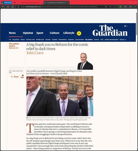 https://www.theguardian.com/politics/2025/mar/10/a-big-thank-you-to-reform-for-the-comic-relief-in-dark-times