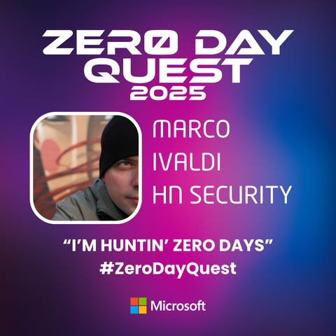 #ZeroDayQuest social badge