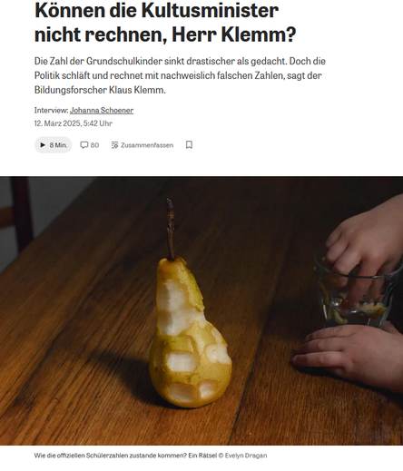 Ausschnitt des oben verlinkten Artikels bei ZEIT online