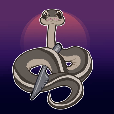 drawing of a dumb snake and a butter knife