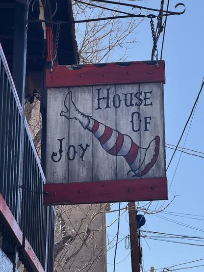Sign for the House of Joy, in Jerome AZ