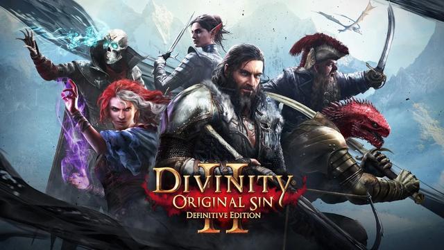 Hero art image for Divinity Original Sin 2 showing 6 characters in epic poses.