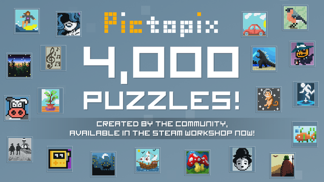 Pictopix - 4,000 puzzles created by the community, available in the Steam Workshop now!