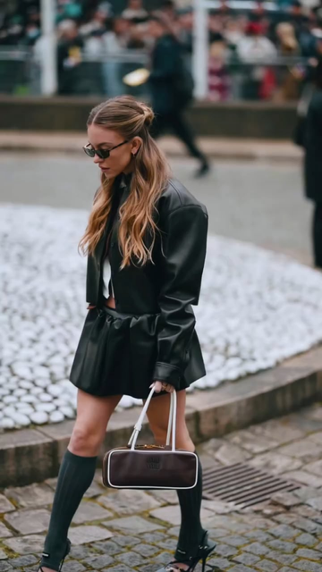 Arriving at the Miu Miu Fall/Winter Show for Paris Fashion Week - IG March 2025