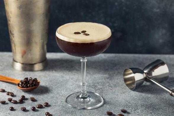 A glass of Irish cream espressso martini.