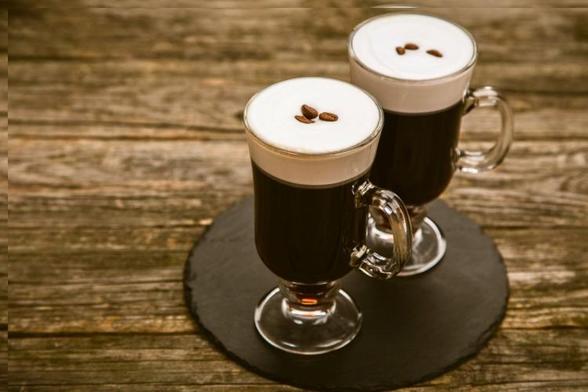 Two cups of Irish coffee.