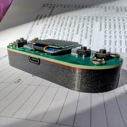 handheld game console with 3d printed case.