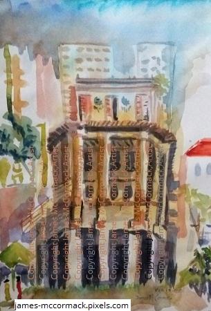 G.
Palecete Vila Itororo.
Watercolour.
Palacete, Vila Itororo, or stately home, mansion, Sao Paulo, built by Francisco de Castro in the early part of the twentieth century, after in hundred years is being transformed into a cultural centre, along with the surrounding houses on the same property.