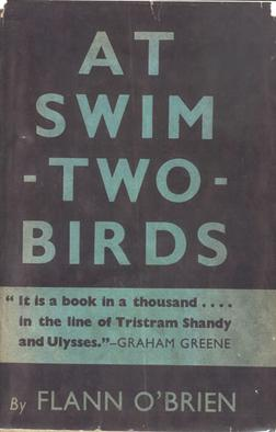 The cover of an early edition of At Swim Two Birds.