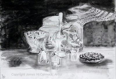 G.
Macbeth Witch Ingredients. Charcoal drawing.
Some of the ingredients for the witches cauldron.