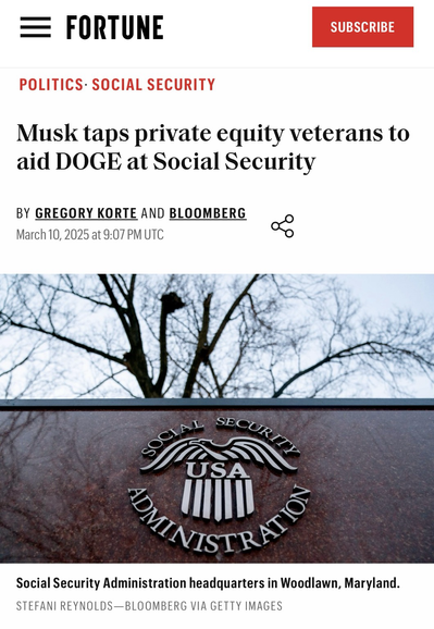 Screenshot from news article pertaining to DOGE worker Scott Coulter (from Fortune magazine).