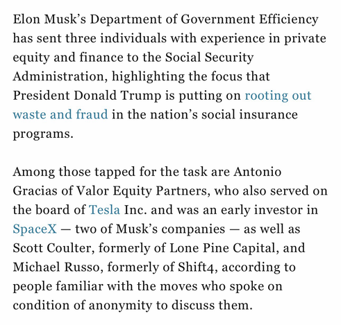 Screenshot from news article pertaining to DOGE worker Scott Coulter (from Fortune magazine).