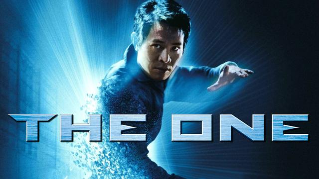 Poster-Thumb of 'The One'. Jet Li on a fighting stance, below him the title. Everything in blueish.