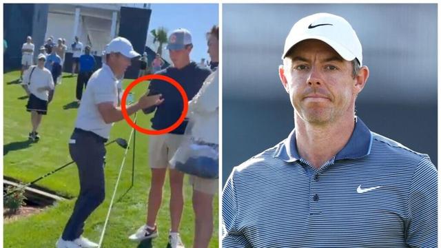 Rory Mcllory takes heckler’s phone, video reaction, Luke Potter Masters sledge