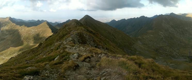 A panoramic view of the Fagaras mountains, Romania