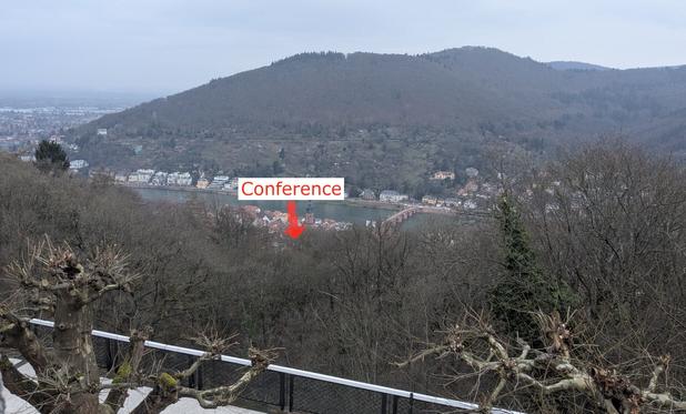 Look onto Heidelberg from above at day.