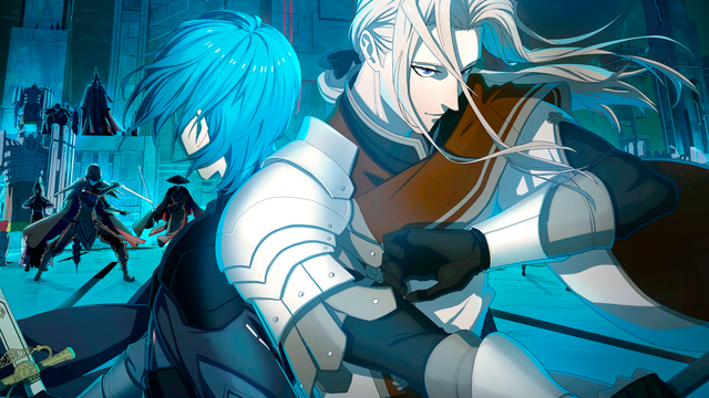 Byleth and Jeritza fighting Those who Slither in the Dark in Shambhala