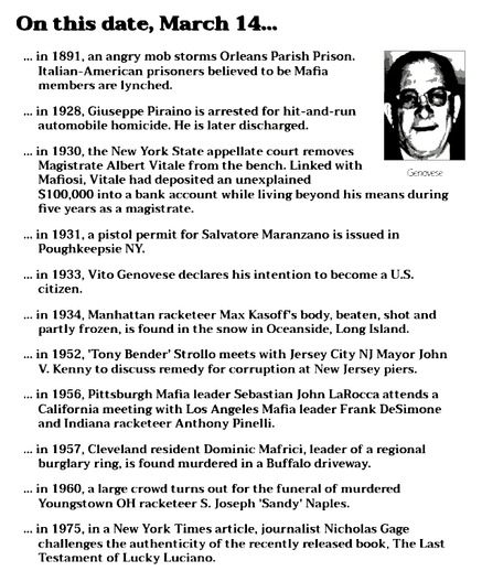 Collection of crime history items from March 14.