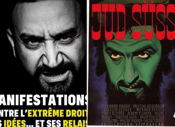 L'affiche Hanouna LFI vs. Affiche du film "Jud Suss"