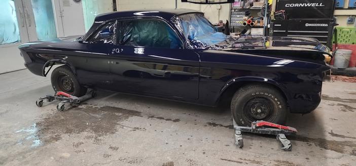 1964 Corvair Monza, freshly painted Daytona Blue