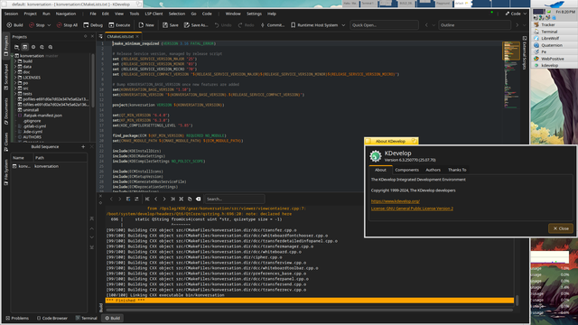 KDevelop source build on Haiku R1B5 64bit