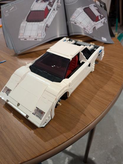 Lego lambo--view from the front--the engine cover and wing still needs assembling