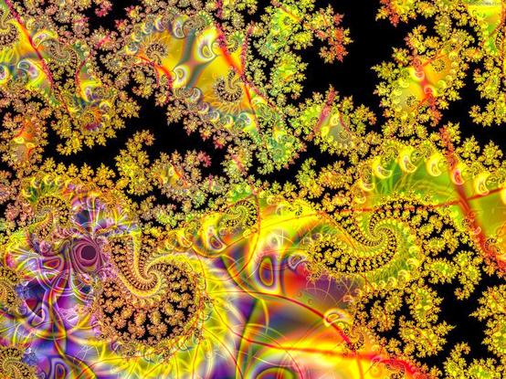 gold fractal spirals