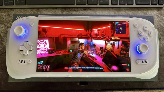 Cyberpunk 2077 via Moonlight on the Odin 2 Portal Pro (white)