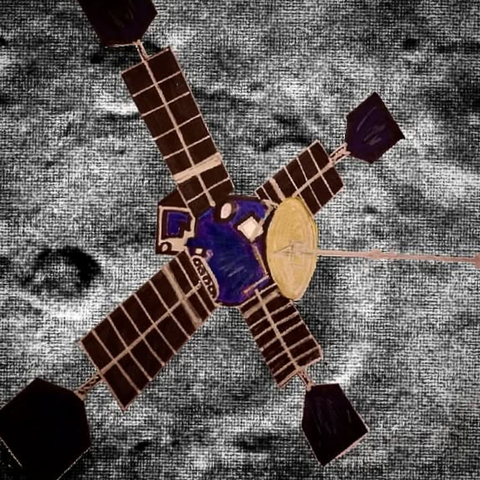 Mariner 4. An acrylic drawing.