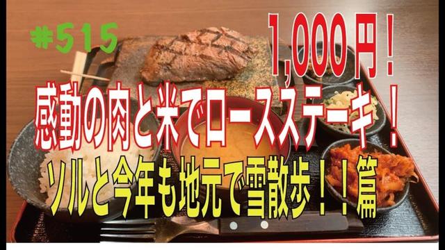 #515...感動の肉と米でロースステーキ ！！1,000円！ソルと今年も地元で雪散歩！！篇...長距離トラッカーの日常