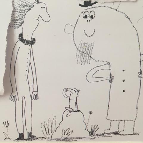 Croquis de recherches de personnages au crayon