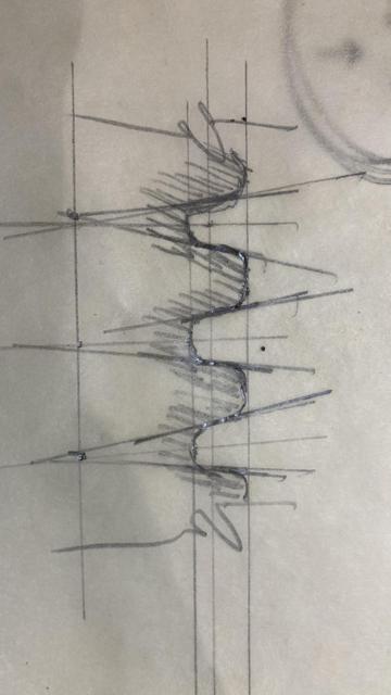 Ink on buff hand sketch of thread profile. High precision is not perfect, always degrees of ‘meets requirements’ of ‘fit to purpose’