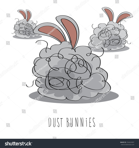 Cartoon dust bunnies.