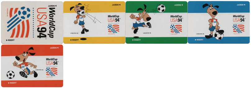 Set of 5 cards from Wold Cup soccer USA 94 for Barcode Battler.