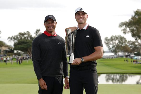 Tiger Woods and Ludvig Aberg