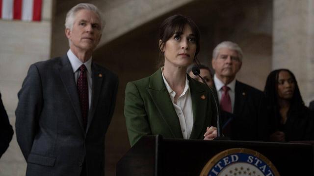 Matthew Modine and Lizzy Caplan play Congressional politics in Netflix's slick thriller Zero Day.