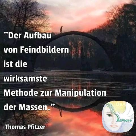 "Der Aufbau von Feindbildern ist die wirksamste Methode zur Manipulation der Massen."

Thomas Pfitzer
