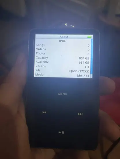iPod Classic 5th gen, with 1TB storage mod