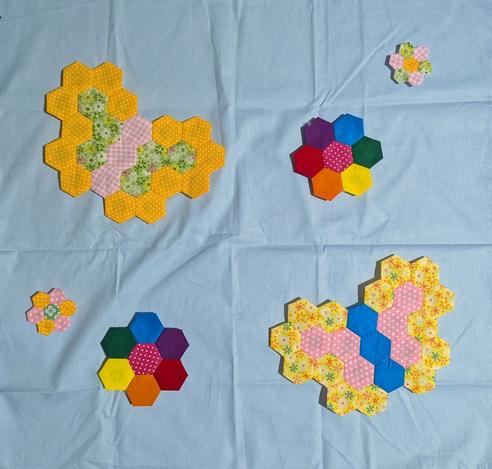 #slowCrafting #Handarbeit #NähenVonHand #SewingForKids #Handarbeiten #quilten #nähenFürKinder #EPP #Hexies #Hexagon #EnglishPaperPiecing