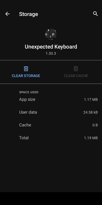 Unexpected Keyboard taking up a massive one point one megabytes. Greedy, so greedy.