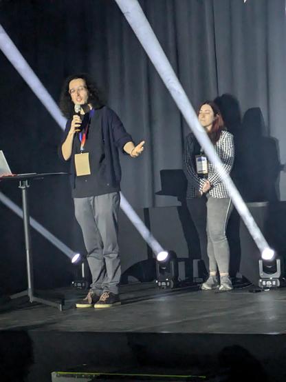 Pedro on stage speaking
