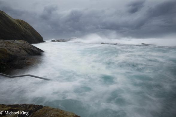 A dreamy view of the surf within the Blue Pool