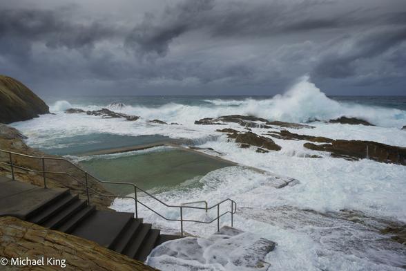 Storm surges into the Blue Pool