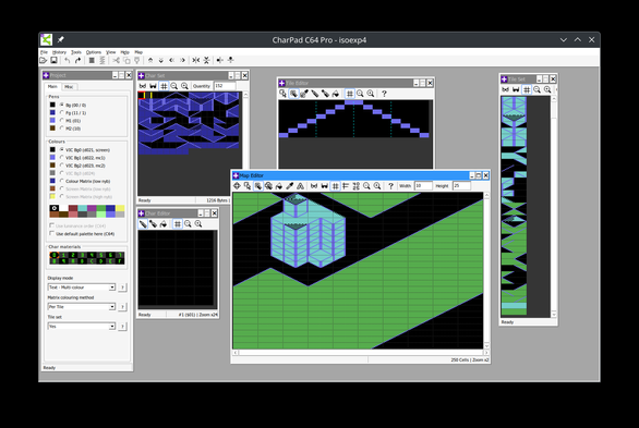 A screenshot of CharPad, a Windows based tile editor for the Commodore 64.