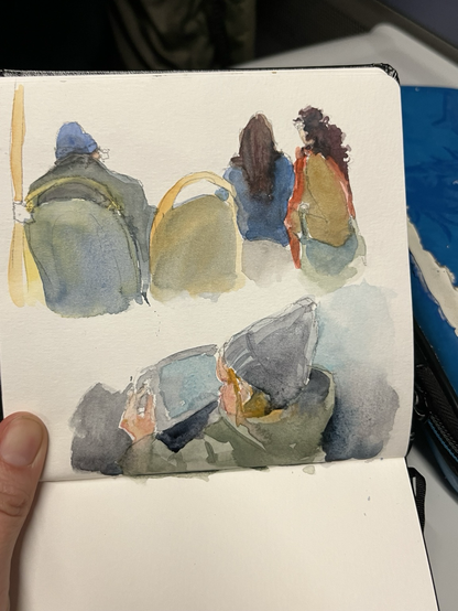 Close up of the last four sketches of the “one week 100 people” challenge (that actually took two weeks)