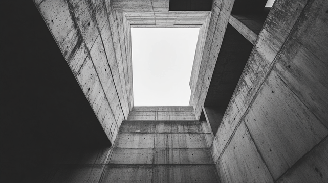 Vide Brutaliste
Un cadrage vertigineux sur une structure brutaliste en béton brut, capturant des lignes géométriques imposantes et un espace négatif puissant. L’absence de détails superflus accentue l’austérité et la force architecturale de cette composition en noir et blanc.
A vertiginous framing of a brutalist concrete structure, capturing imposing geometric lines and powerful negative space. The absence of superfluous details enhances the austerity and architectural strength of this monochrome composition.