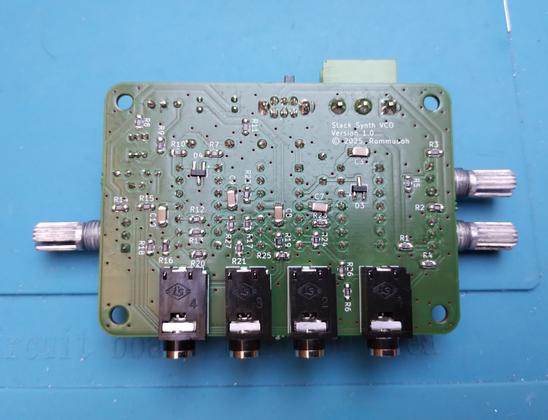 the finished board from the bottom with all SMD components visible.