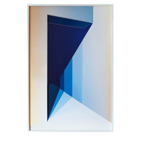 Artwork of popel coumou.
It's a collage of photographs of blue skies representing a space with different lightfalls